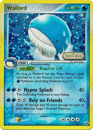 Wailord (14/92) (Stamped) [EX: Legend Maker] | Tabernacle Games