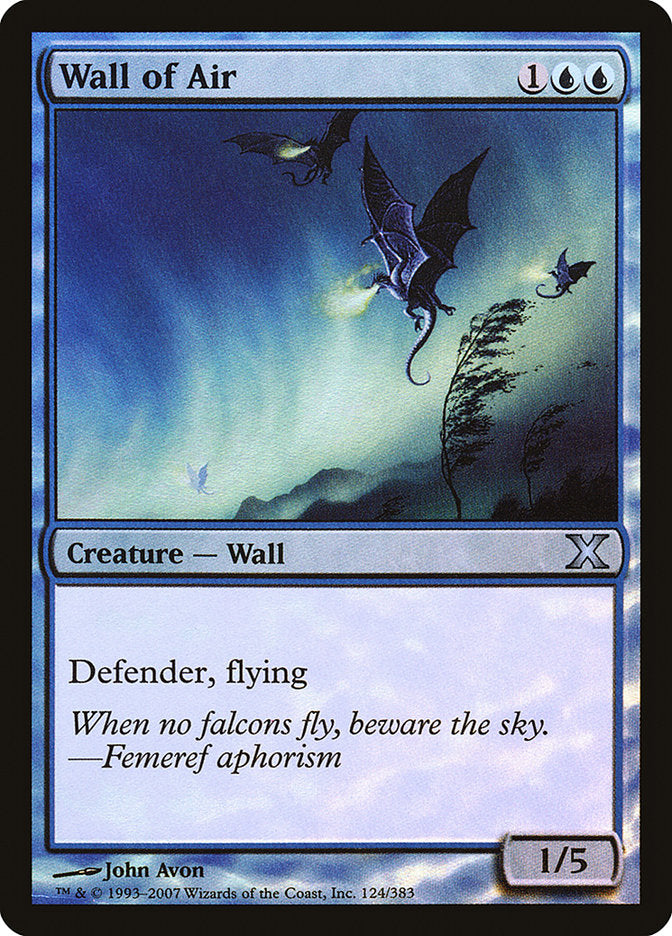 Wall of Air (Premium Foil) [Tenth Edition] | Tabernacle Games