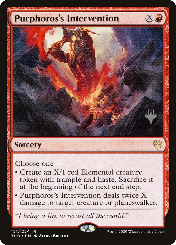 Purphoros's Intervention (Promo Pack) [Theros Beyond Death Promos] | Tabernacle Games