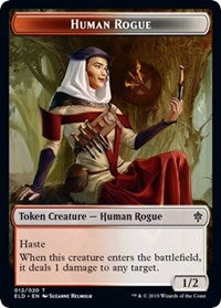 Human Rogue // Food (15) Double-sided Token [Throne of Eldraine Tokens] | Tabernacle Games