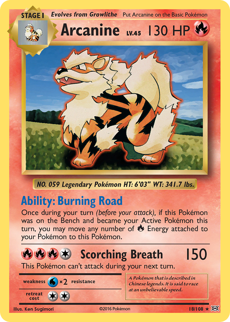 Arcanine (18/108) [XY: Evolutions] | Tabernacle Games