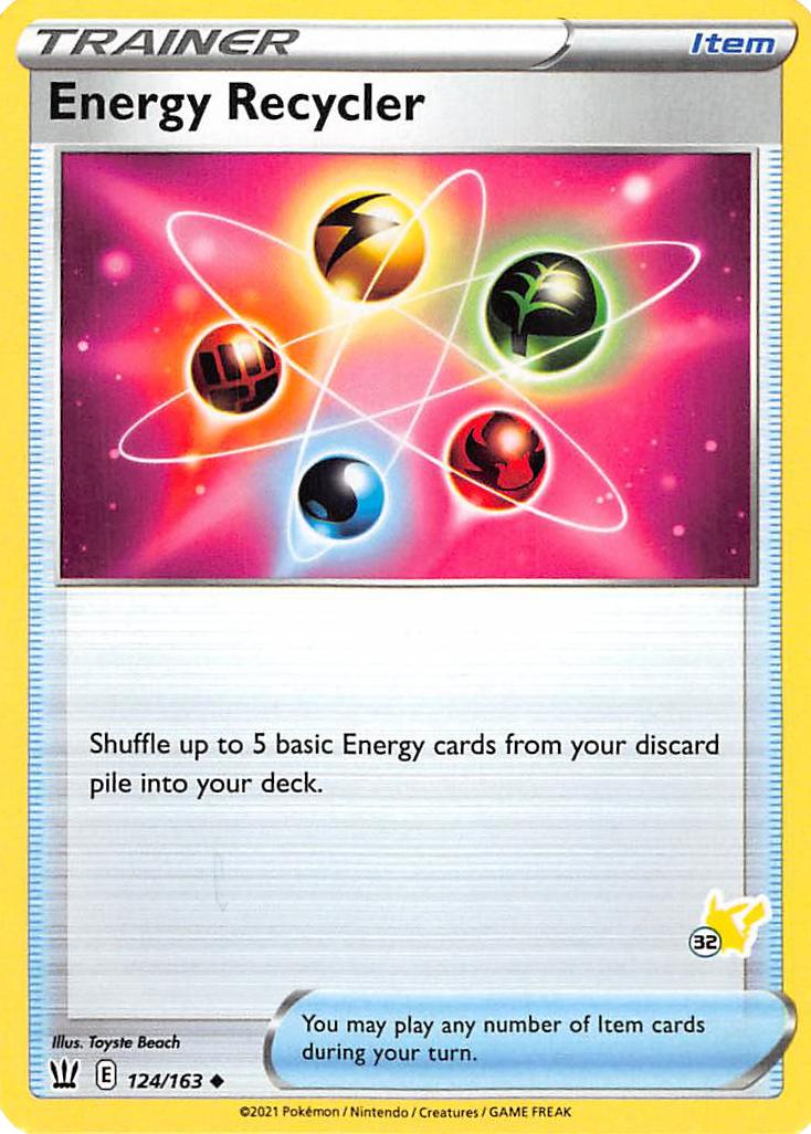 Energy Recycler (124/163) (Pikachu Stamp #32) [Battle Academy 2022] | Tabernacle Games