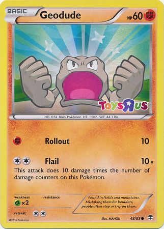 Geodude (43/83) (Toys R Us Promo) [XY: Generations] | Tabernacle Games