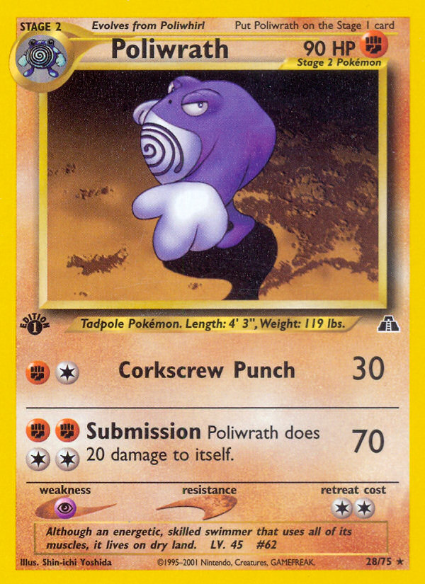 Poliwrath (28/75) [Neo Discovery 1st Edition] | Tabernacle Games