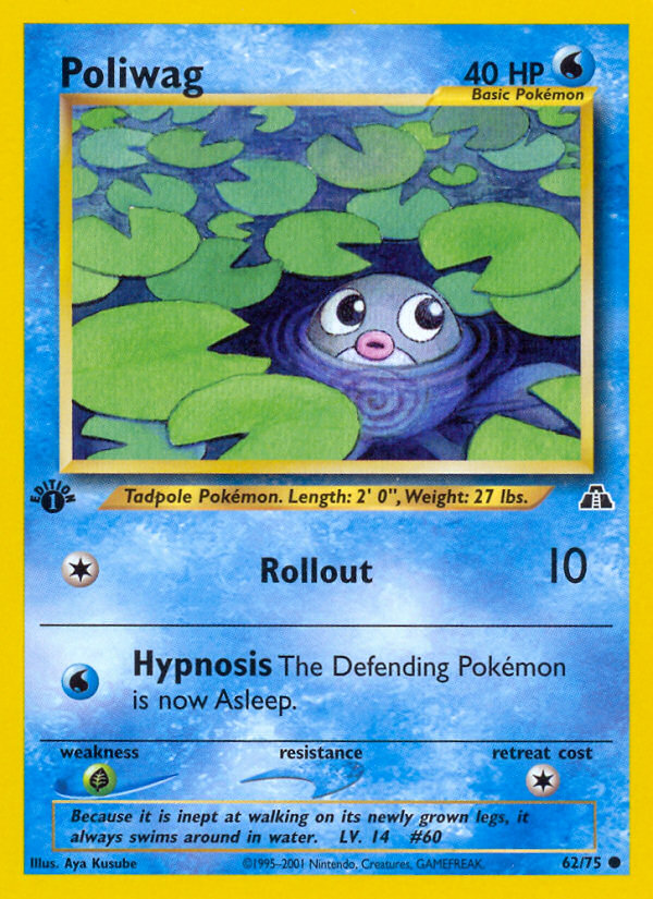 Poliwag (62/75) [Neo Discovery 1st Edition] | Tabernacle Games