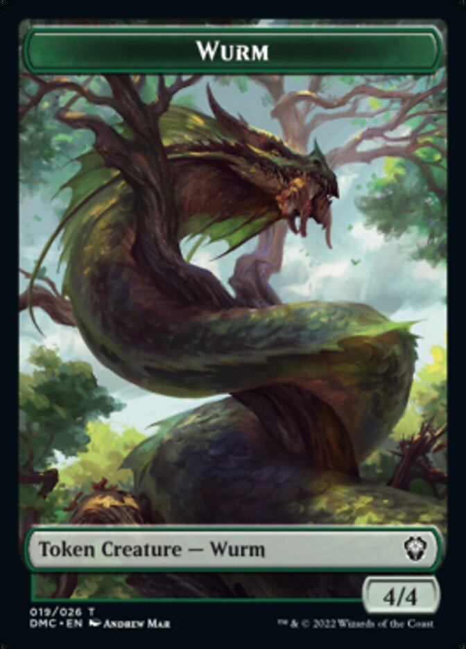 Bird (002) // Wurm Double-sided Token [Dominaria United Tokens] | Tabernacle Games