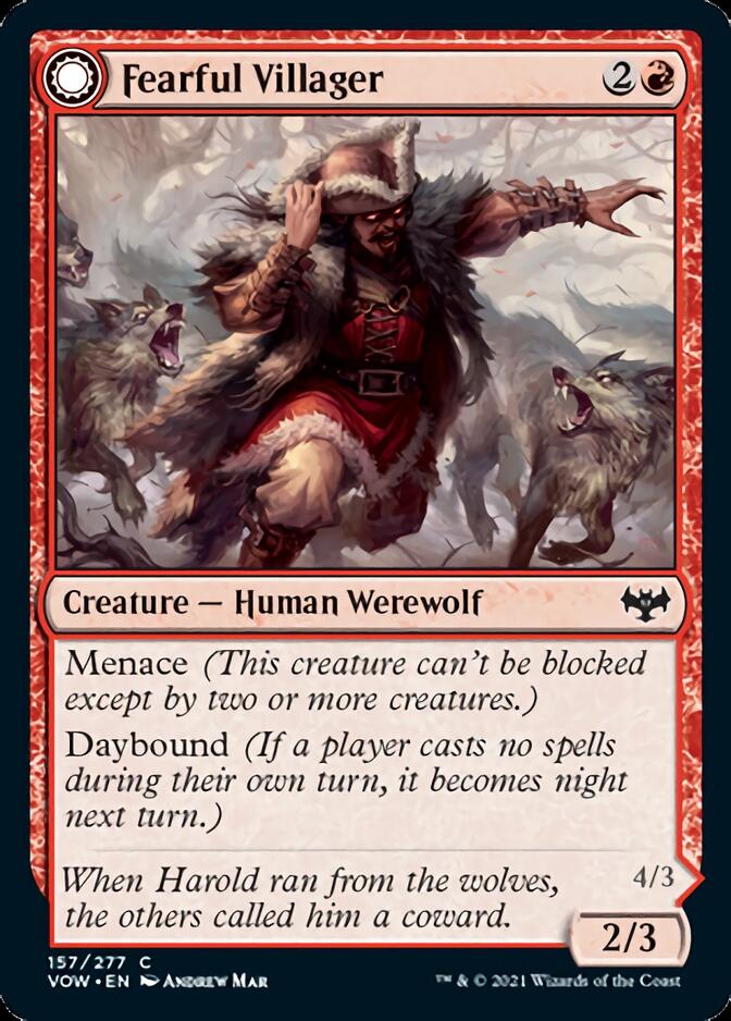 Fearful Villager // Fearsome Werewolf [Innistrad: Crimson Vow] | Tabernacle Games