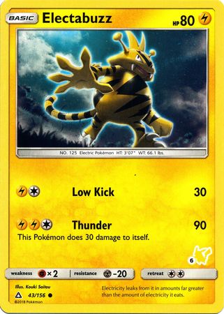 Electabuzz (43/156) (Pikachu Stamp #6) [Battle Academy 2020] | Tabernacle Games
