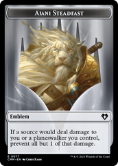 Ajani Steadfast Emblem // Wizard Double-Sided Token [Commander Masters Tokens] | Tabernacle Games