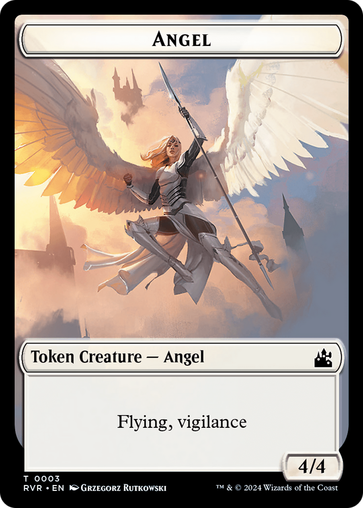 Spirit (0018) // Angel (0003) Double-Sided Token [Ravnica Remastered Tokens] | Tabernacle Games