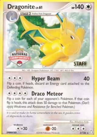 Dragonite (2/146) (National Championship Staff) [Diamond & Pearl: Legends Awakened] | Tabernacle Games