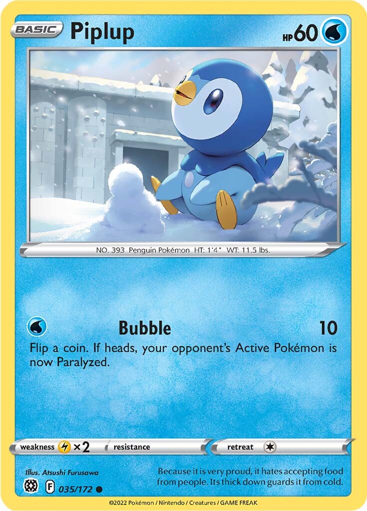 Piplup (035/172) [Sword & Shield: Brilliant Stars] | Tabernacle Games