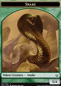 Snake // Warrior Double-sided Token [Hour of Devastation Tokens] | Tabernacle Games