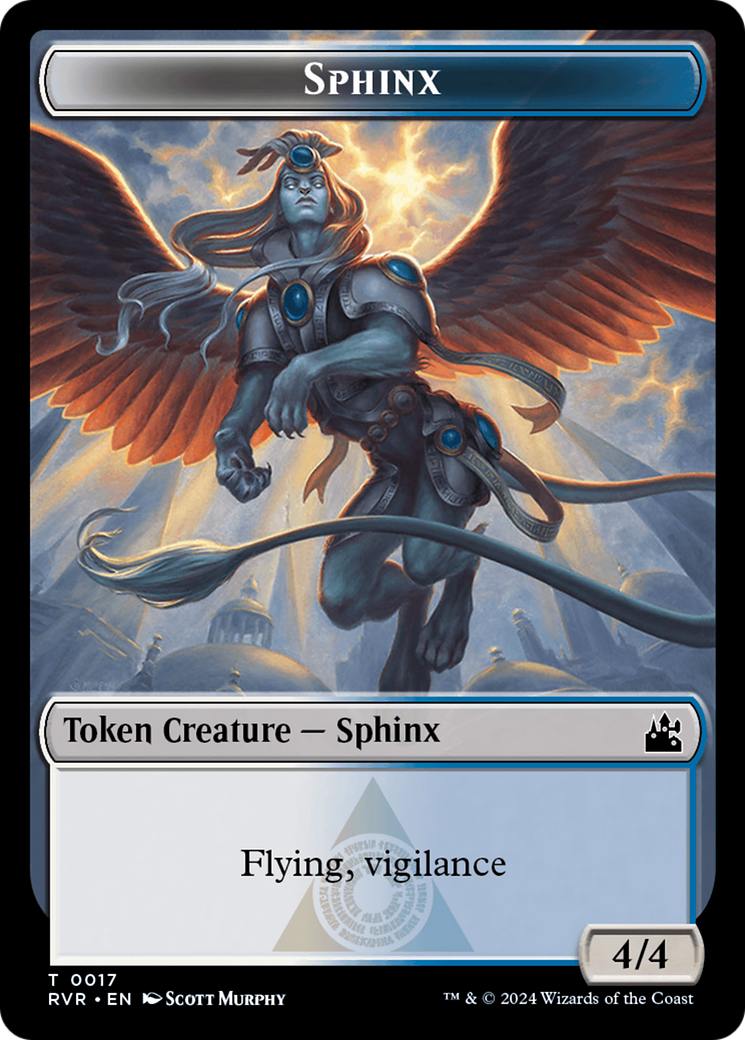 Spirit (0018) // Sphinx Double-Sided Token [Ravnica Remastered Tokens] | Tabernacle Games