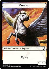 Pegasus // Human Double-sided Token [Commander 2019 Tokens] | Tabernacle Games