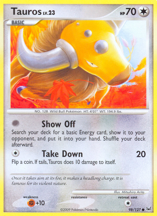 Tauros (98/127) [Platinum: Base Set] | Tabernacle Games