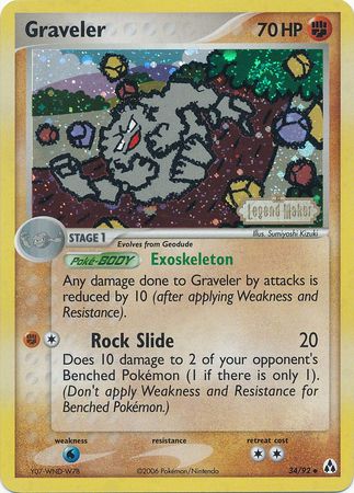 Graveler (34/92) (Stamped) [EX: Legend Maker] | Tabernacle Games