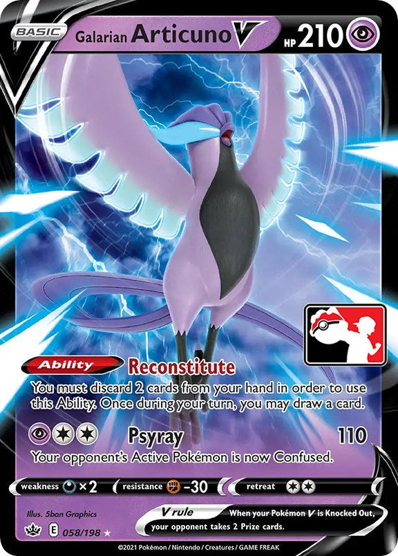 Galarian Articuno V (058/198) [Prize Pack Series One] | Tabernacle Games