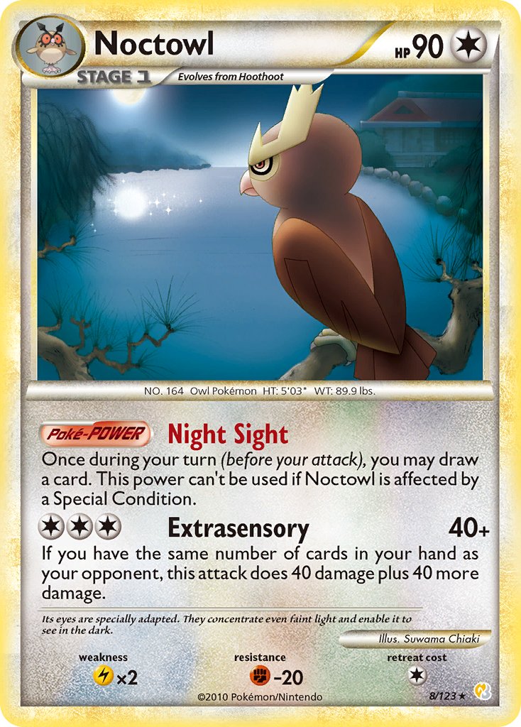 Noctowl (8/123) (Theme Deck Exclusive) [HeartGold & SoulSilver: Base Set] | Tabernacle Games