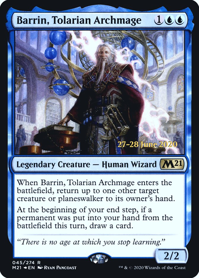 Barrin, Tolarian Archmage  [Core Set 2021 Prerelease Promos] | Tabernacle Games