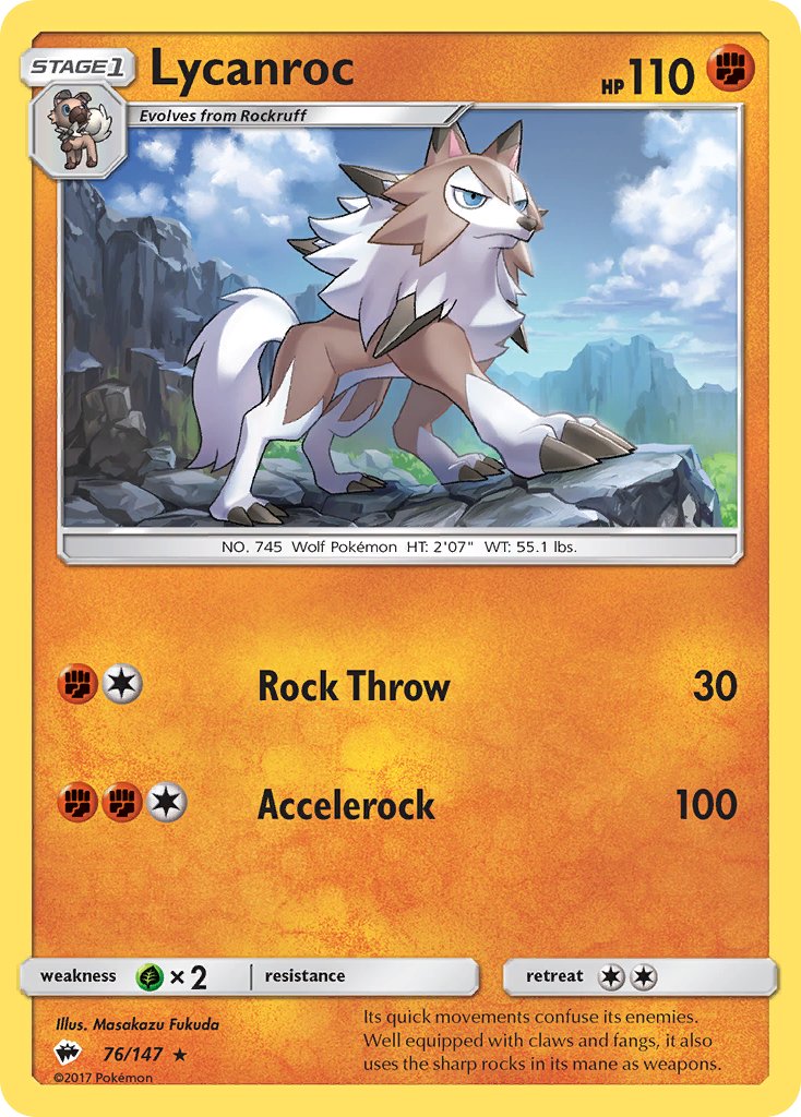 Lycanroc (76/147) (Theme Deck Exclusive) [Sun & Moon: Burning Shadows] | Tabernacle Games