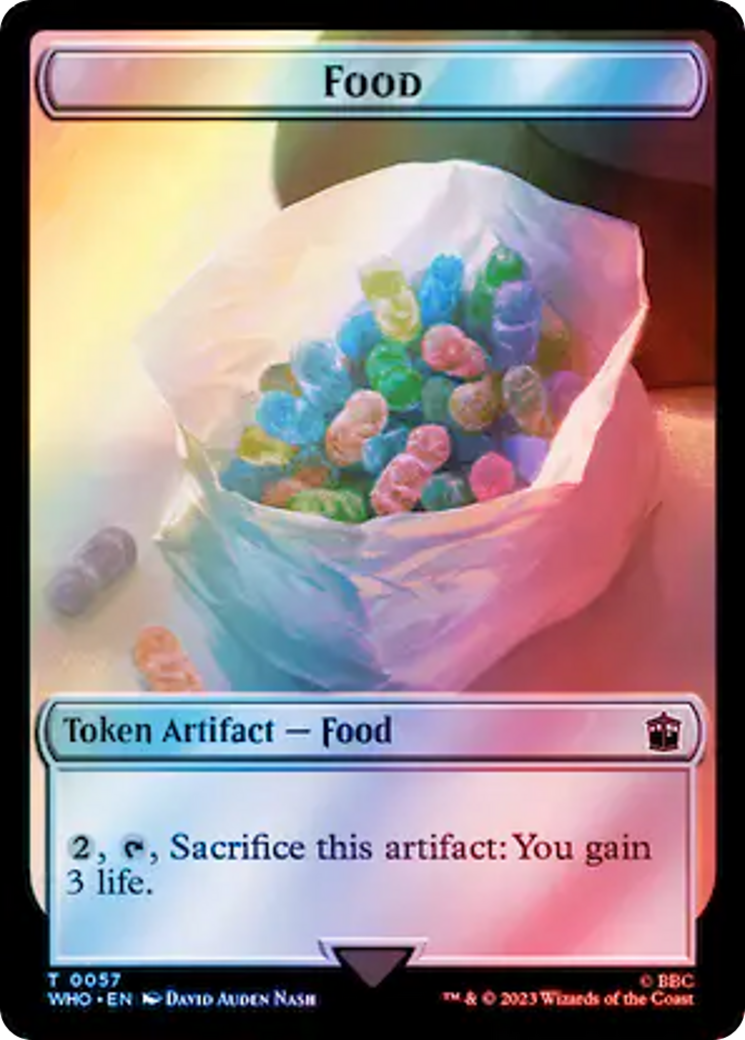 Dalek // Food (0057) Double-Sided Token (Surge Foil) [Doctor Who Tokens] | Tabernacle Games