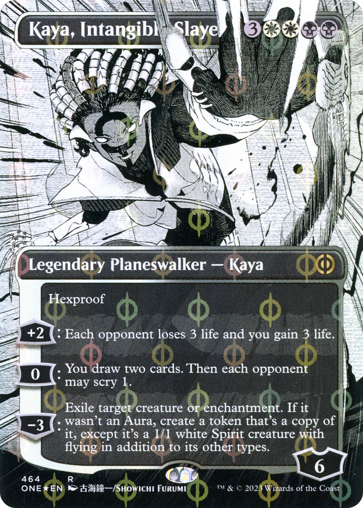 Kaya, Intangible Slayer (Borderless Manga Step-and-Compleat Foil) [Phyrexia: All Will Be One] | Tabernacle Games