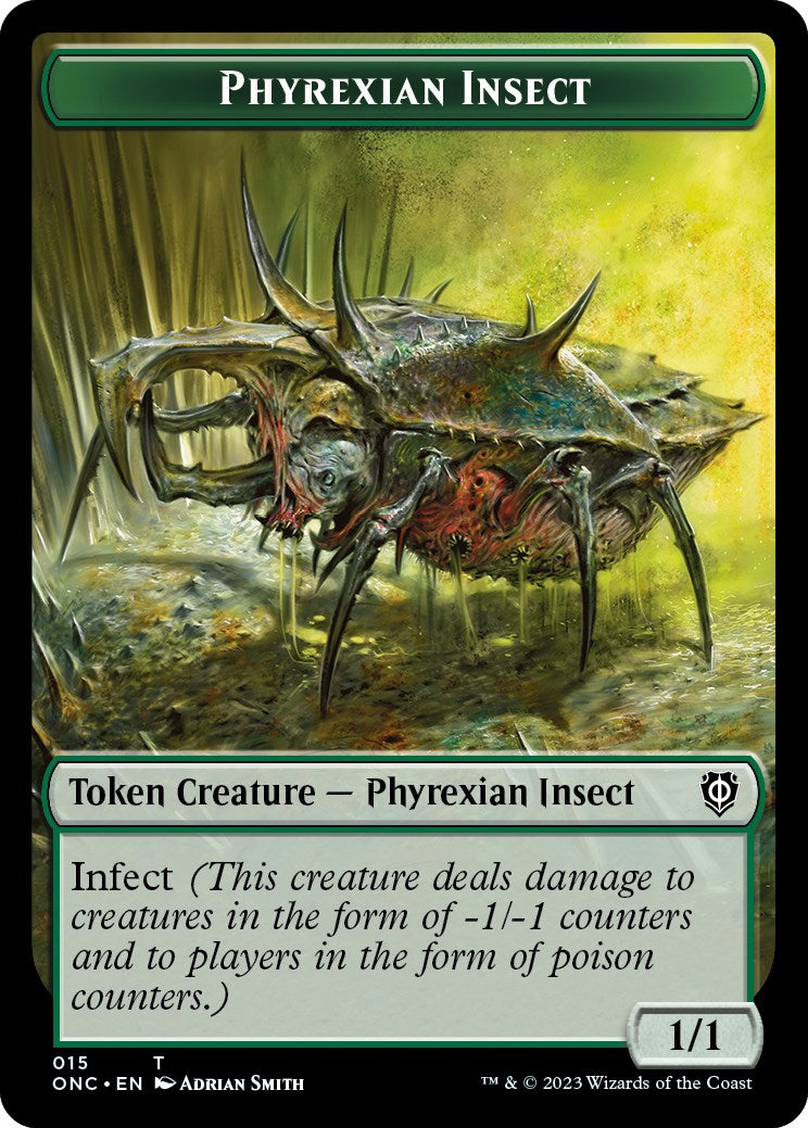 Phyrexian Mite // Phyrexian Insect Double-Sided Token [Phyrexia: All Will Be One Commander Tokens] | Tabernacle Games