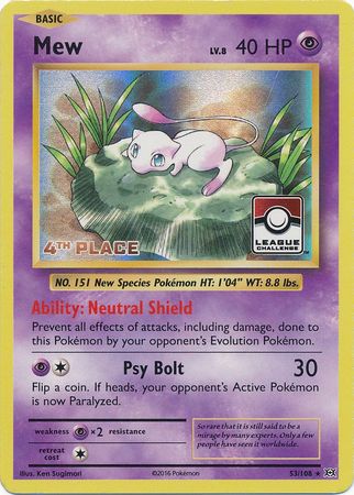 Mew (53/108) (League Promo 4th Place) [XY: Evolutions] | Tabernacle Games