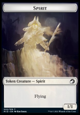 Spirit // Bird Double-sided Token [Innistrad: Midnight Hunt Tokens] | Tabernacle Games