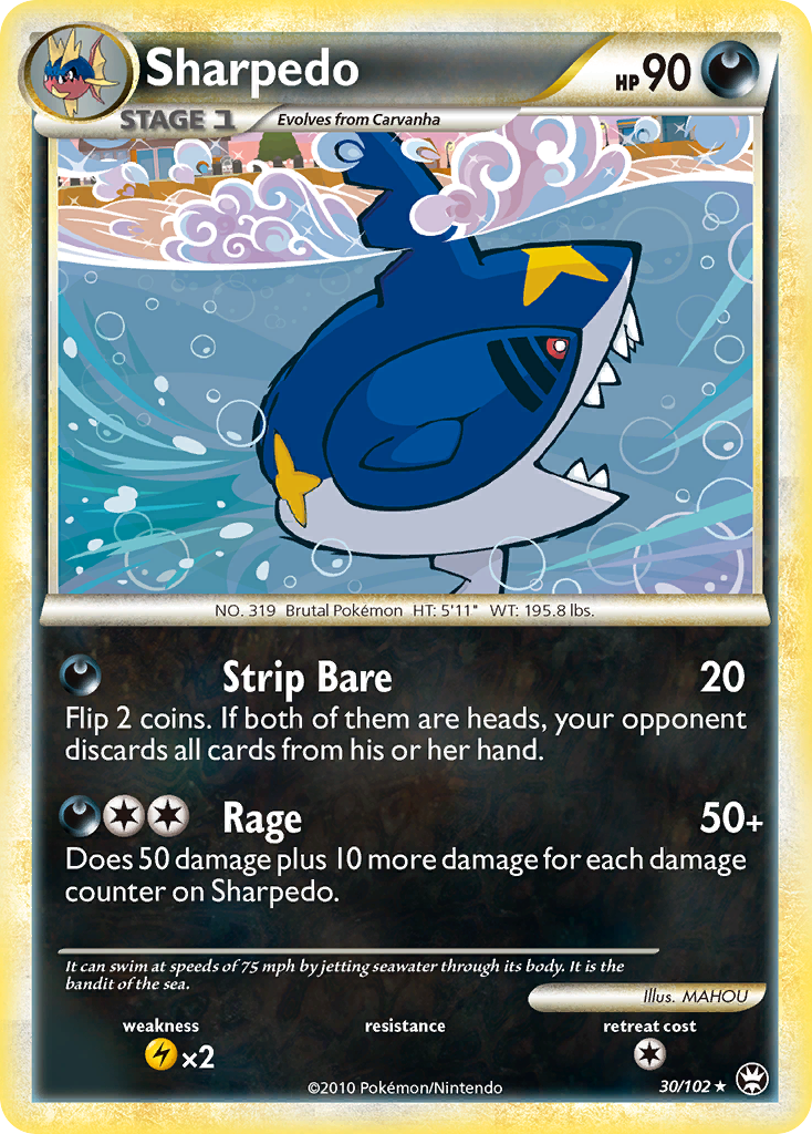 Sharpedo (30/102) [HeartGold & SoulSilver: Triumphant] | Tabernacle Games