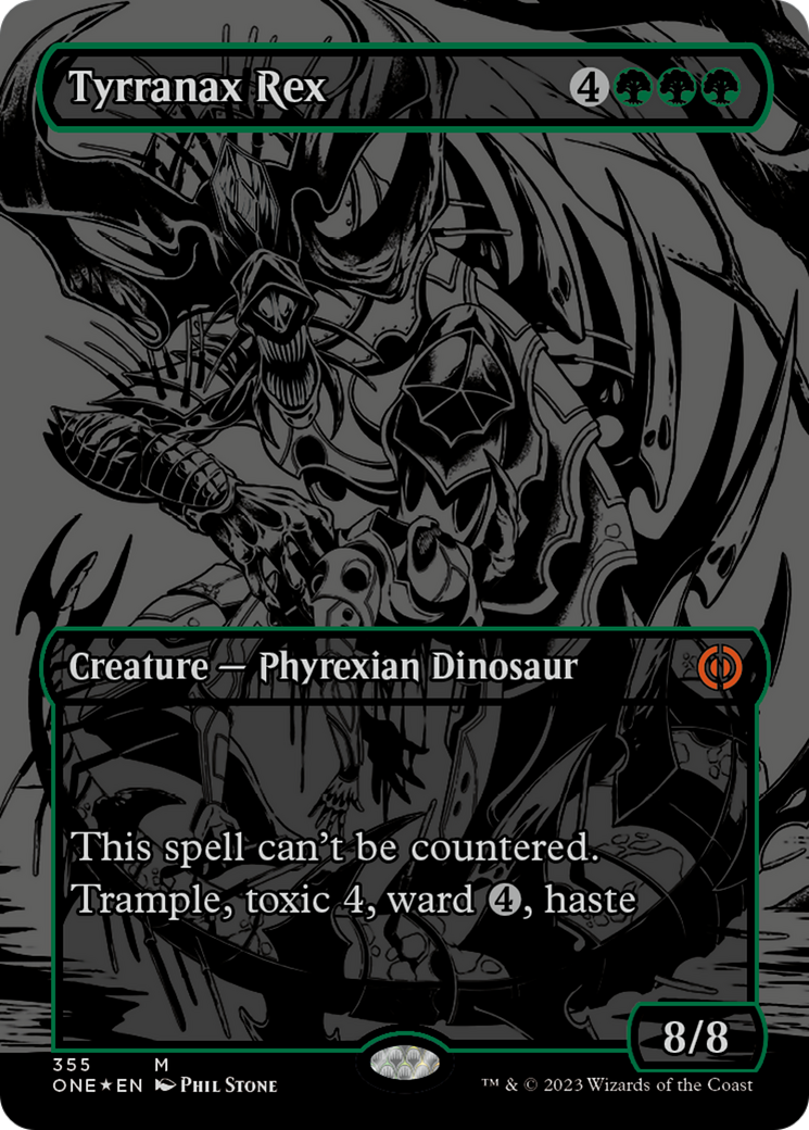 Tyrranax Rex (Oil Slick Raised Foil) [Phyrexia: All Will Be One] | Tabernacle Games
