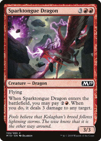 Sparktongue Dragon [Core Set 2019] | Tabernacle Games