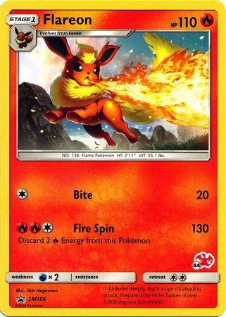 Flareon (SM186) (Charizard Stamp #44) [Battle Academy 2020] | Tabernacle Games