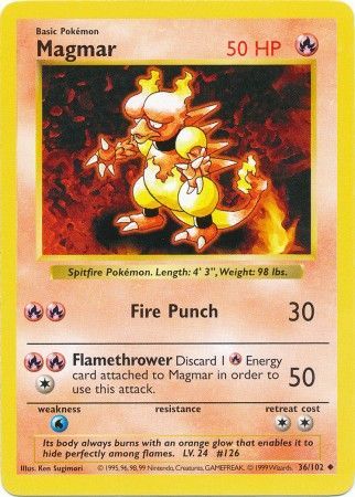 Magmar (36/102) [Base Set Shadowless Unlimited] | Tabernacle Games