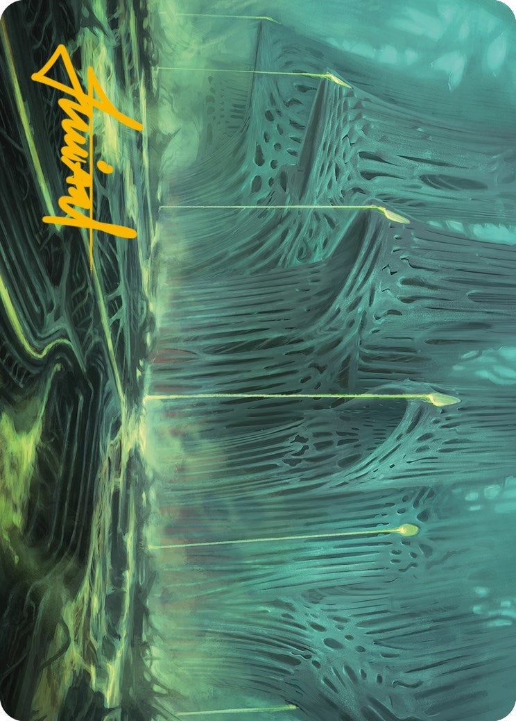 Swamp Art Card (Gold-Stamped Signature) [Phyrexia: All Will Be One Art Series] | Tabernacle Games