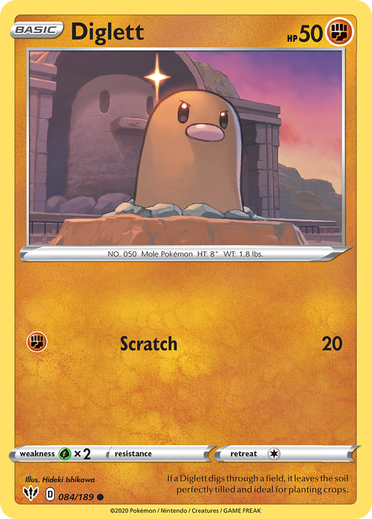 Diglett (084/189) [Sword & Shield: Darkness Ablaze] | Tabernacle Games