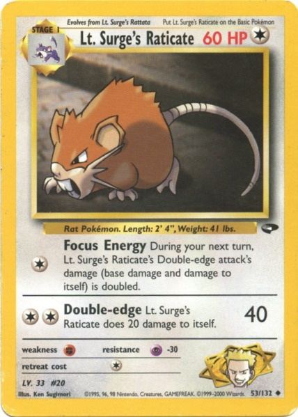 Lt. Surge's Raticate (53/132) [Gym Challenge Unlimited] | Tabernacle Games
