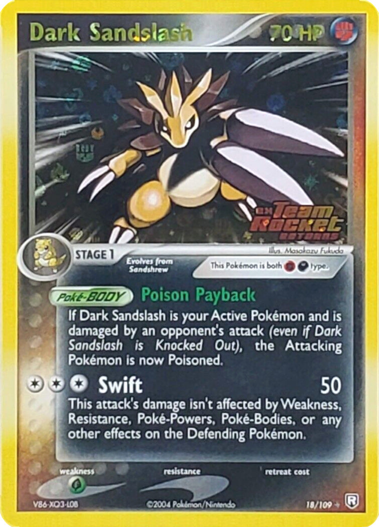 Dark Sandslash (18/109) (Stamped) [EX: Team Rocket Returns] | Tabernacle Games