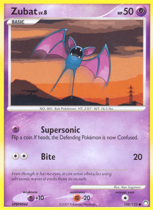 Zubat (108/123) [Diamond & Pearl: Mysterious Treasures] | Tabernacle Games