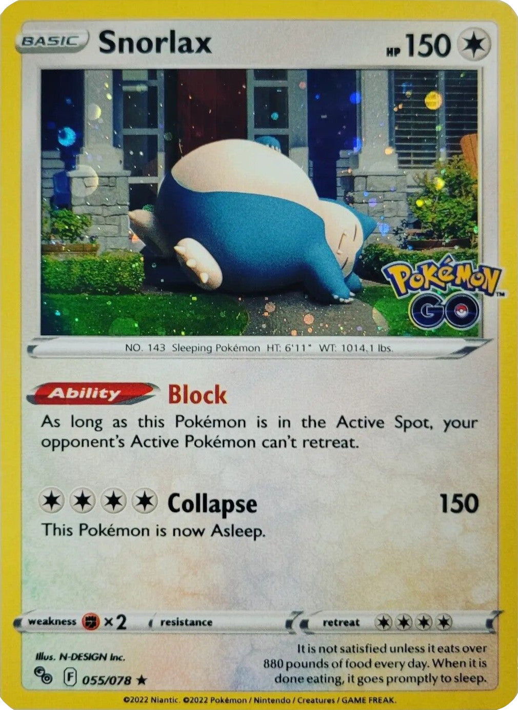 Snorlax (055/078) (Cosmos Holo) [Pokémon GO] | Tabernacle Games