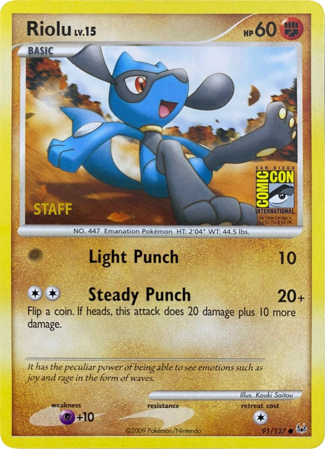 Riolu (91/127) (SDCC 2009) (Staff) [Platinum: Base Set] | Tabernacle Games