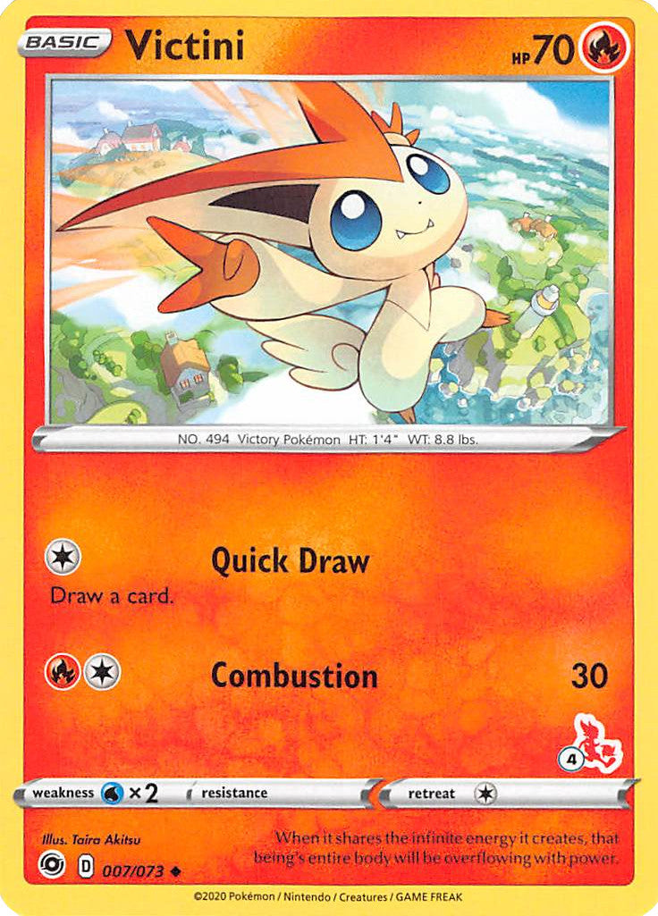 Victini (007/073) (Cinderace Stamp #4) [Battle Academy 2022] | Tabernacle Games