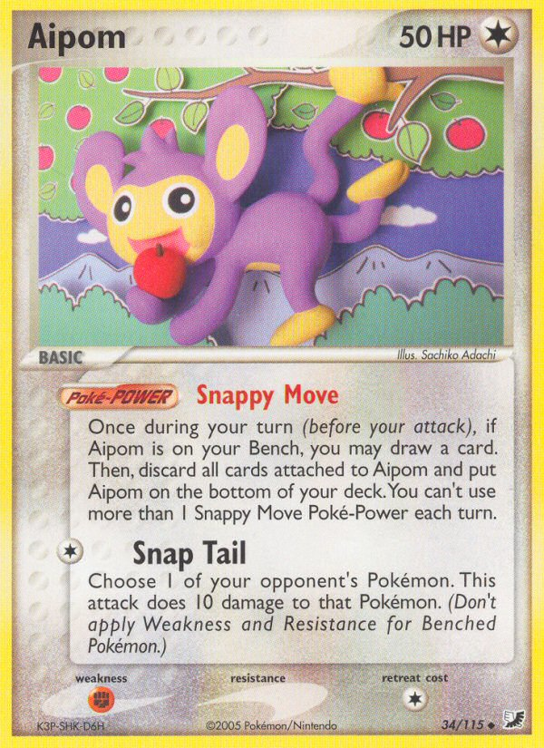 Aipom (34/115) [EX: Unseen Forces] | Tabernacle Games