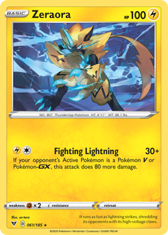 Zeraora (061/185) [Sword & Shield: Vivid Voltage] | Tabernacle Games