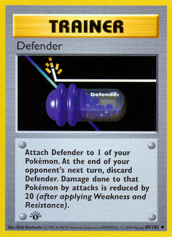 Defender (80/102) (Shadowless) [Base Set 1st Edition] | Tabernacle Games
