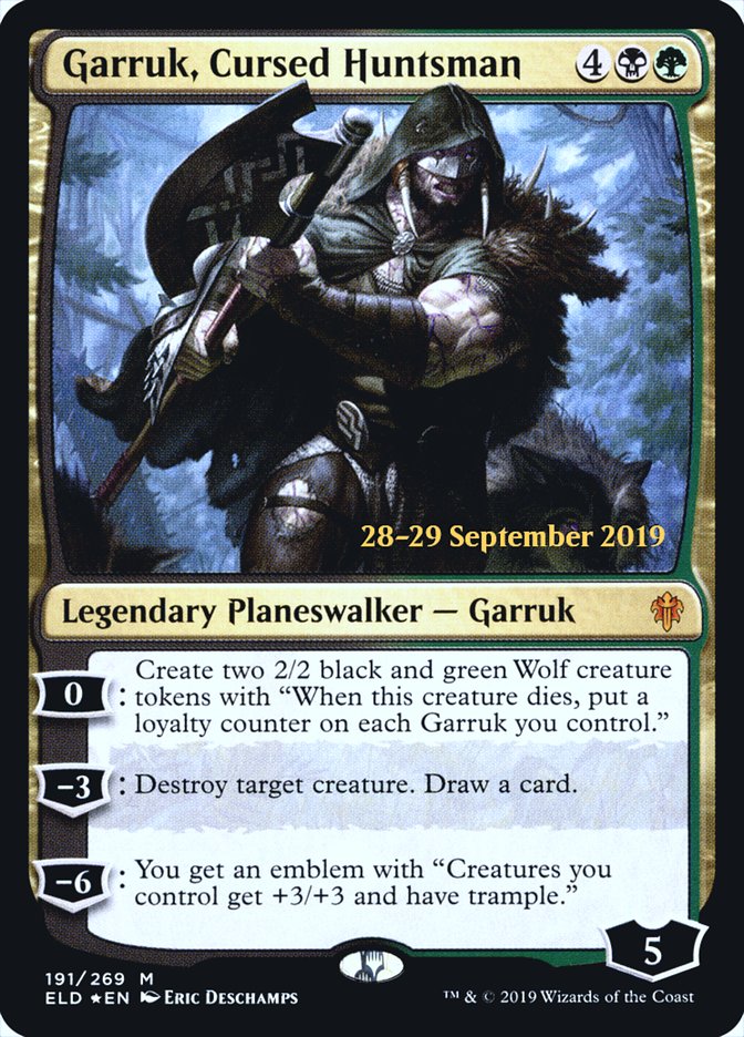 Garruk, Cursed Huntsman  [Throne of Eldraine Prerelease Promos] | Tabernacle Games