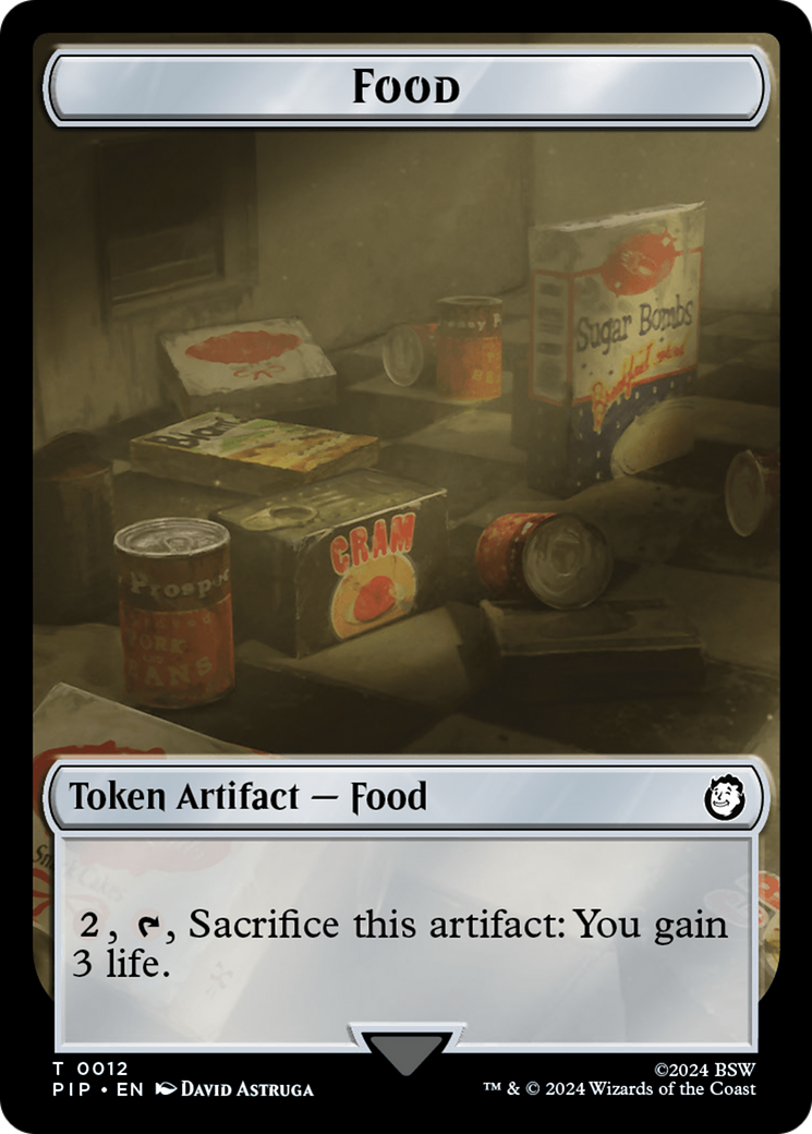 Warrior // Food (0012) Double-Sided Token [Fallout Tokens] | Tabernacle Games