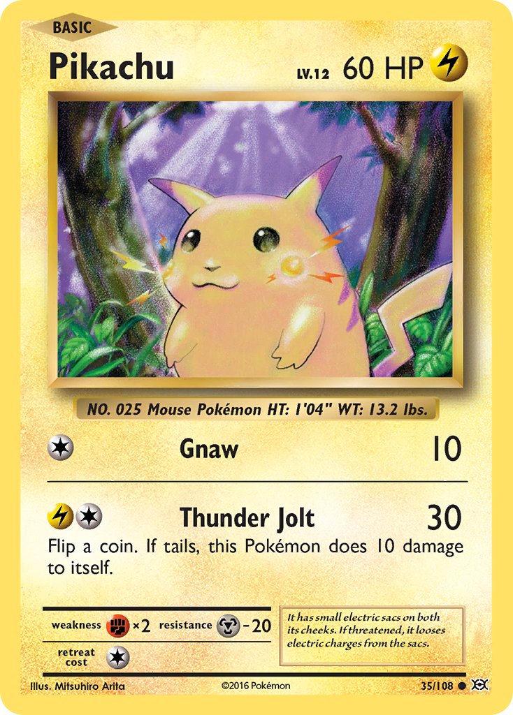 Pikachu (35/108) (Theme Deck Exclusive) (Cracked Ice Holo) [XY: Evolutions] | Tabernacle Games