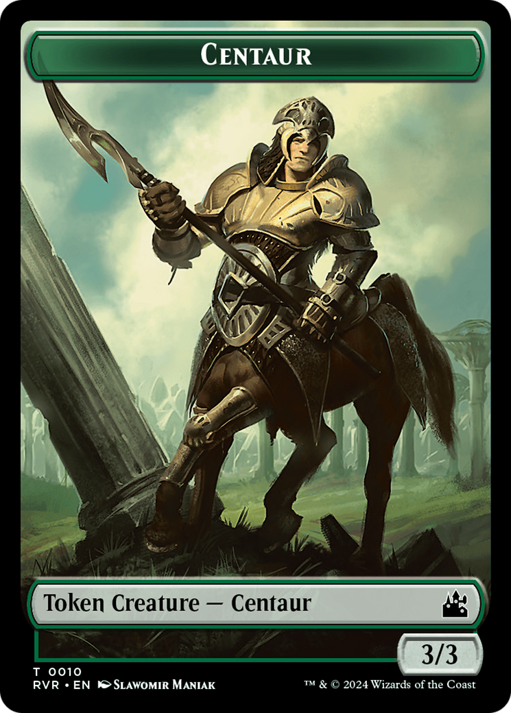 Elf Knight // Centaur Double-Sided Token [Ravnica Remastered Tokens] | Tabernacle Games